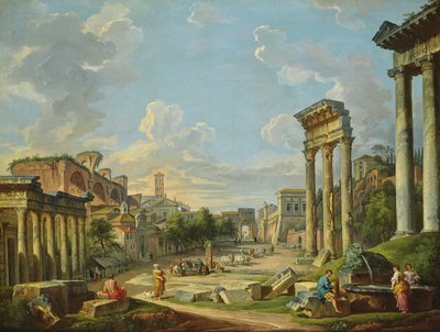 Blick auf Campo Vaccino in Rom, 1740 von Giovanni Paolo Pannini